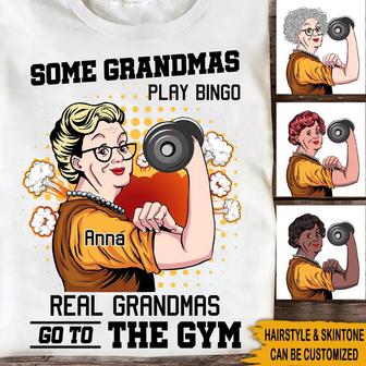 Real Grandmas Go To The Gym Custom T-Shirt - Thegiftio UK