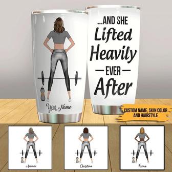 She Lifted Heavily Ever After Custom Tumbler - Gym Gift - Thegiftio UK