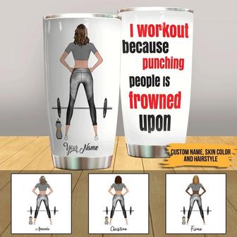 Workout Because Punching People Is Frowned Upon Custom - Thegiftio UK