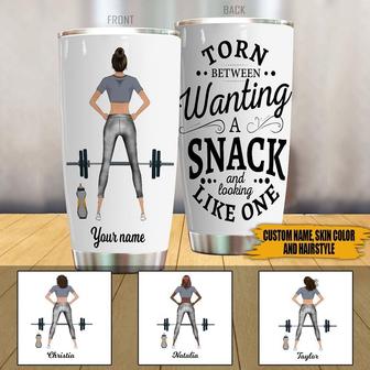 Gym Torn Between Wanting A Snack Custom Tumbler - Gym Gift - Thegiftio UK