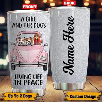 Hippie Bug Car Custom Tumbler - Gift for Dog Lovers - Thegiftio UK