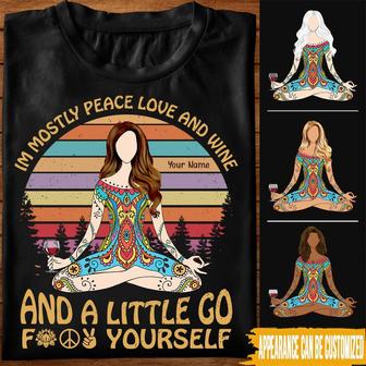 I'm Mostly Peace Love & Wine Custom T-Shirt - Gift for You - Thegiftio UK