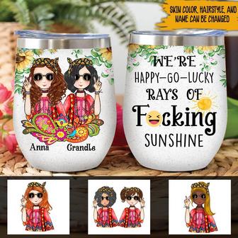 Hippie I'm A Happy Go Custom Wine Tumbler - Gift for Friend - Thegiftio UK