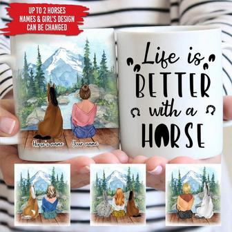 Life Is Better With Horses Custom Mug - Horse Lovers Gift - Thegiftio UK