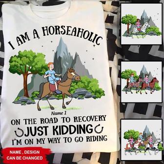 I'm A Horseaholic Custom T-Shirt - Gift for Horse Lovers - Thegiftio UK