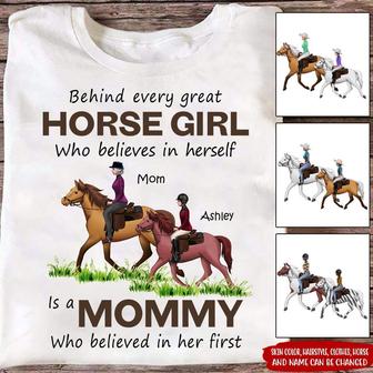 Behind Every Great Horse Girl Custom T Shirt - Gift for Mom - Thegiftio UK