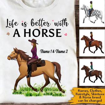 Life Is Better With A Horse Custom T-Shirt - Thegiftio UK