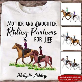 Horse Riding Partners For Life Custom T-Shirt - Gift for Mom - Thegiftio UK