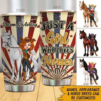 Just A Girl Who Loves Horses Custom Tumbler - Thegiftio UK