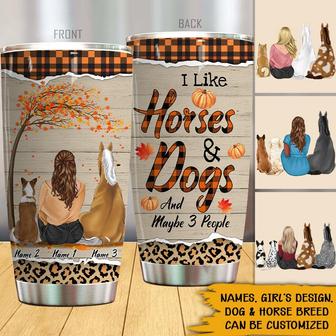 Horse Dog Lovers Custom Tumbler - Gift for Dog Lovers - Thegiftio UK