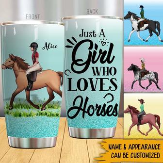 Just A Girl Who Loves Horses Custom Tumbler - Thegiftio UK