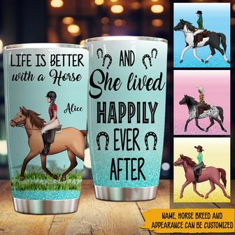 Life Is Better With Horses Custom Tumbler - Thegiftio UK