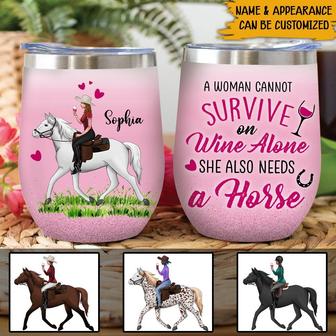 Horse Lovers Custom Wine Tumbler - Gift for Horse Lovers - Thegiftio UK