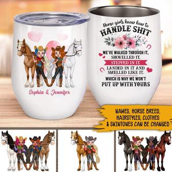 Horse Lovers Funny Custom Wine Tumbler - Horse Girls Gift - Thegiftio UK