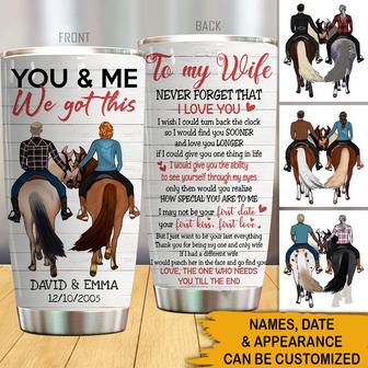 Horse Riding Couple Personalized Tumbler - Gift for Couples - Thegiftio UK