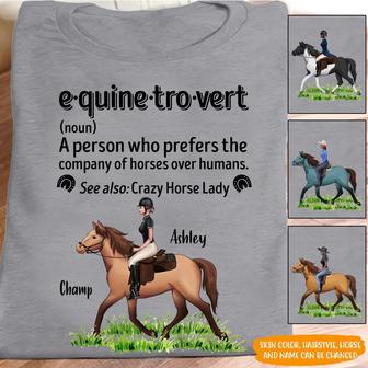 Equinetrovert Funny Custom T-Shirt - Gift for Horse Lovers - Thegiftio UK