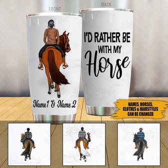 Horse I'd Rather Be With My Horse Custom Tumbler - Thegiftio UK