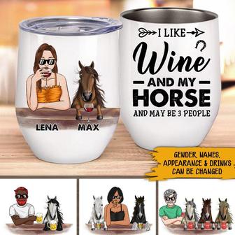 I Like Wine Beer Bourbon And My Horse Custom Tumbler - Gift - Thegiftio UK