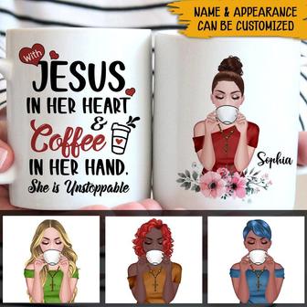 Jesus In Her Heart Custom Mug - Gift for Coffee Lovers - Thegiftio UK