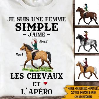 Les Chevaux Custom T Shirt - Gift for Horse Lovers - Thegiftio UK