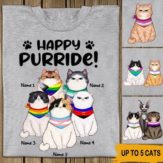 Happy Purride Personalized T-Shirt - Gift for Cat Lovers - Thegiftio UK