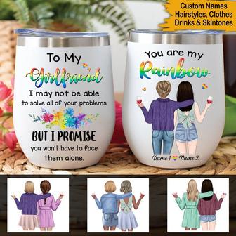LGBT Couple Personalized Wine Tumbler - Gift for Girlfriend - Thegiftio UK