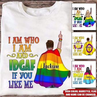 I Am Who I Am And IDGAF Custom T-Shirt - Gift for LGBT - Thegiftio UK