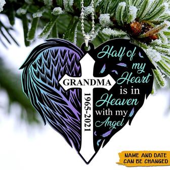 Half Of My Heart In Heaven Custom Ornament - Memorial Gift - Thegiftio UK