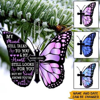 My Mind Still Talks To You Custom Ornament - Memorial Gift - Thegiftio UK