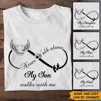 Never Walk Alone Personalized T-Shirt - Memorial Gift - Thegiftio UK