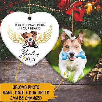 You Left Paw Prints Personalized Ornament - Memorial Gift - Thegiftio UK