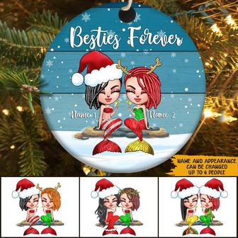 Mermaid Custom Ornament Besties Forever - Gift for Friends - Thegiftio UK