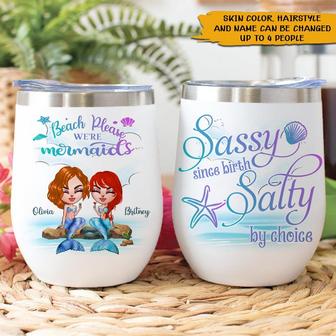 Mermaid Wine Tumbler Personalized Gift for Besties - Thegiftio UK