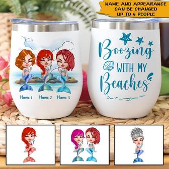 Boozing With My Beaches Custom Tumbler - Gift for Friends - Thegiftio UK