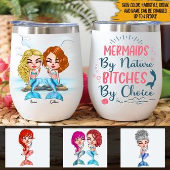 Mermaid By Nature Custom Wine Tumbler - Gift for Mermaids - Thegiftio UK