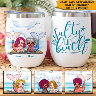 Salty Lil Beaches Personalized Wine Tumbler - Thegiftio UK