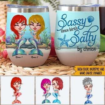 Sassy Since Birth Salty By Choice Custom Wine Tumbler - Gift - Thegiftio UK