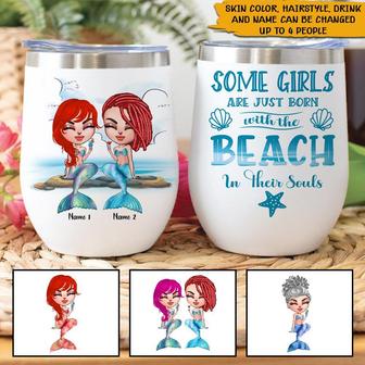 Mermaid Custom Wine Tumbler - Gift for Besties - Thegiftio UK