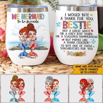 We Mermaid To Be Friends Custom Tumbler - Gift for Friends - Thegiftio UK
