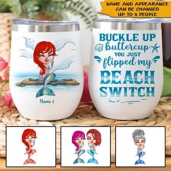 You Just Flipped My Beach Switch Personalized Wine Tumbler - Thegiftio UK