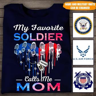 My Favourite Soldier Call Me Mom Custom T-Shirt - Thegiftio UK