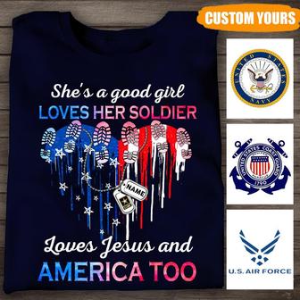 Military's Wife And Daughter Custom T-Shirt - Gift for Wife - Thegiftio UK