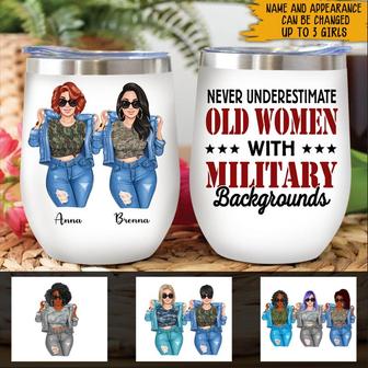 Military Woman Custom Wine Tumbler - Gift for Her - Thegiftio UK