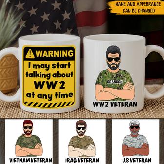 Veteran Custom Mug Warning I May Talk About WW2 - Gift - Thegiftio UK
