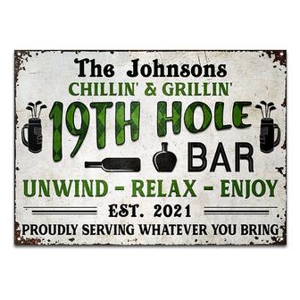 Golf 19th Hole Bar Custom Metal Sign - Gift for Golf Lovers - Thegiftio UK