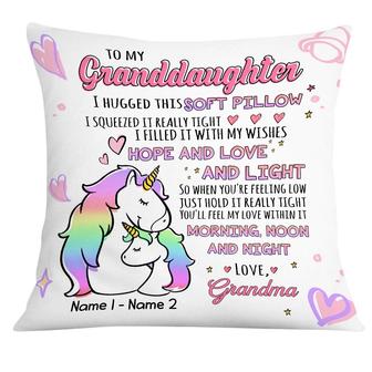 Personalized Mom Grandma Hug This Unicorn Drawing Pillow - Thegiftio