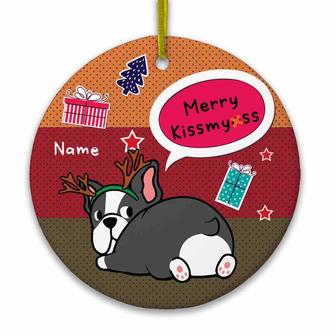 Personalized Dog Merry Christmas Circle Ornament - Thegiftio UK