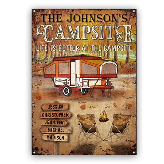 Fall Camping Life Is Better At The Campsite Custom Metal - Thegiftio UK