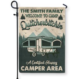 Quitcherbitchin Happy Camper Custom Flag - Gift for Campers - Thegiftio UK