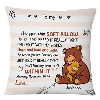 Personalized Mom Grandma Hug This Bear Drawing Pillow - Thegiftio